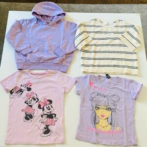 Set of 4 girls tops (T-Shirts and Sweaters) Size 7